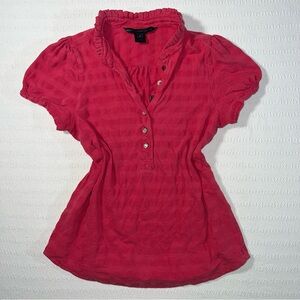 Vintage Marc by Marc Jacobs Y2K Blouse Top Size Small Cap Sleeve Academia Preppy